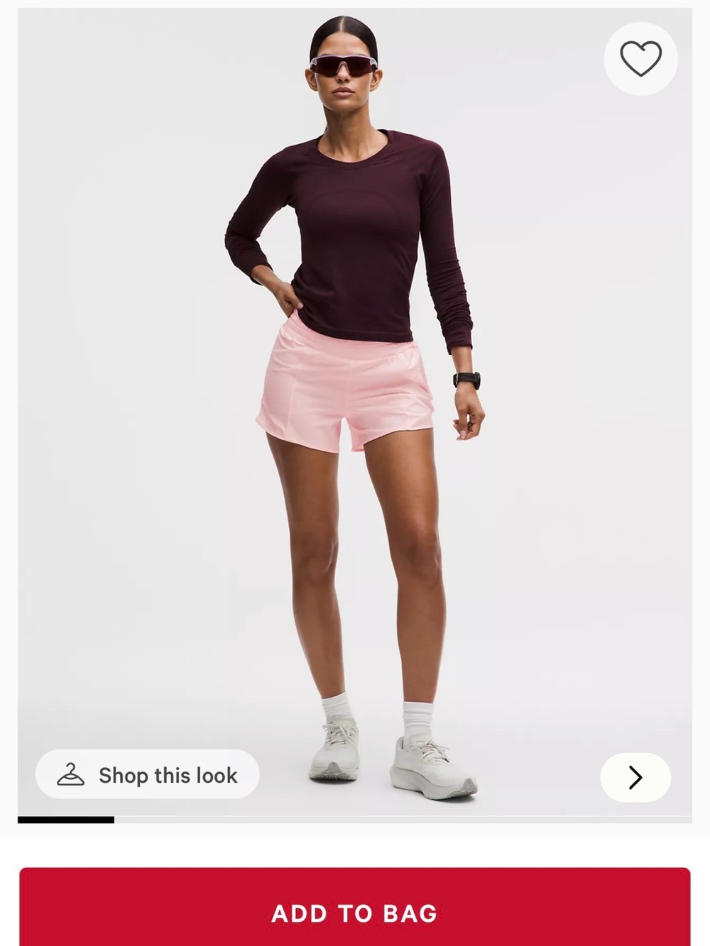 Lululemon High-Rise Lined Short 4" - Pink - Picture 4 of 10